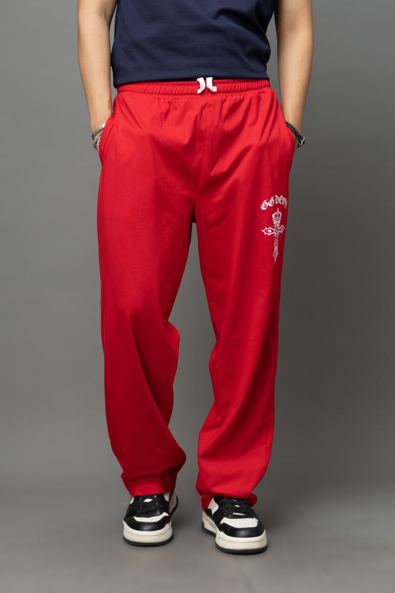 Go Devil Red Joggers For Men - Image 1